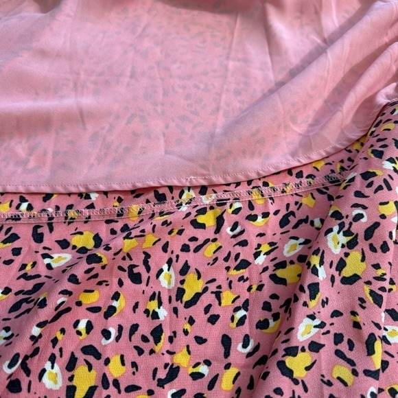 Leith Wrap Maxi Dress Long Sleeve Pink Leopard Print Size S - Picture 8 of 8